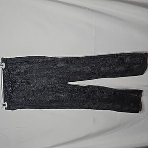 Vintage Guess snakeskin print Rockstar straight leg black pants sz 32
